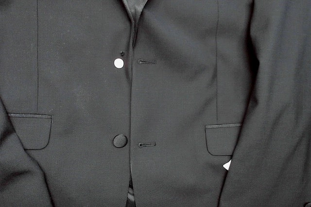 Bar Iii Mens Slim fit Tuxedo Jacket Blazer 40 R Black Solid Stretch Wool