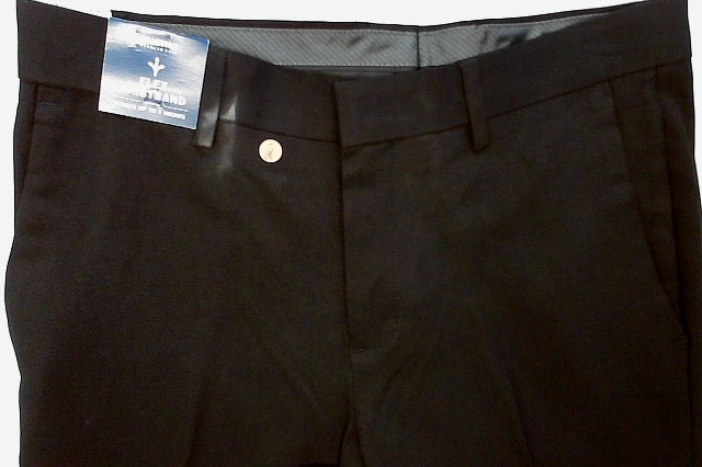 Kenneth Cole Mens Modern fit Dress Pants 30 / 30 Black Check Stretch