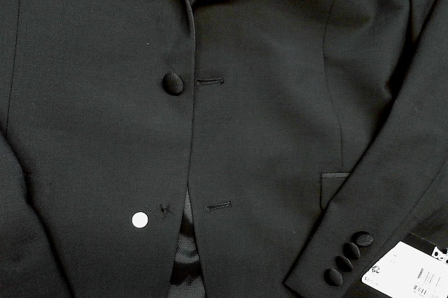 Bar Iii Mens Slim fit Tuxedo Jacket Blazer 44 R Black Solid Stretch Wool