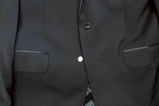 Calvin Klein Mens Slim fit Tuxedo Jacket Blazer 44 L Black Solid Stretch Wool