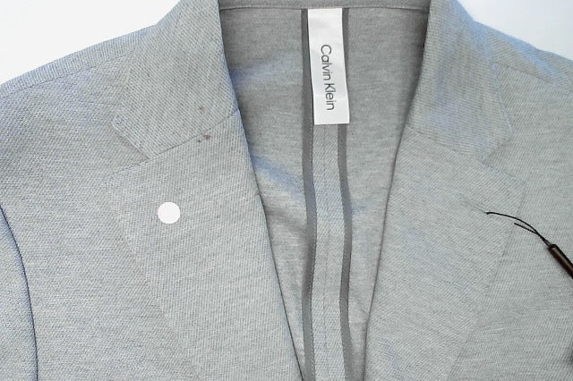 Calvin Klein Mens Slim fit Sport Coat Blazer 40 S Light Grey Solid Stretch
