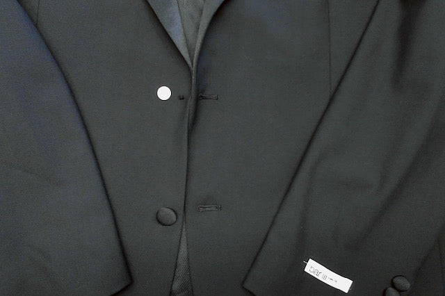 Bar Iii Mens Slim fit Tuxedo Jacket Blazer 46 R Black Solid Stretch