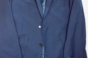 Kenneth Cole Mens Slim fit Suit Jacket Blazer 44 L Navy Blue Solid Stretch
