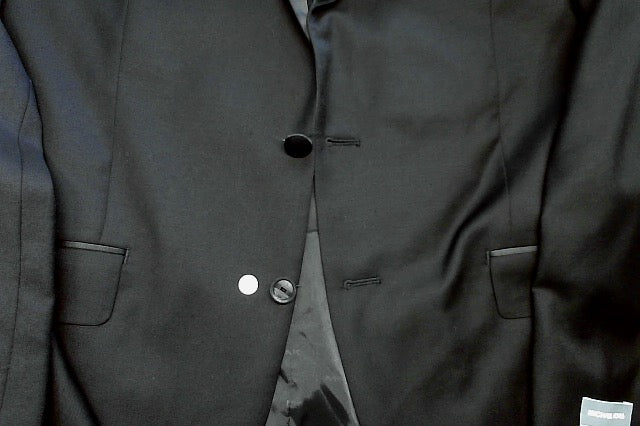 Michael Kors Mens Classic fit Sport Coat Blazer 44 R Black Solid Stretch