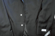 Michael Kors Mens Classic fit Sport Coat Blazer 46 R Black Solid Stretch