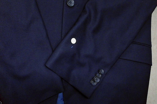 Kenneth Cole Mens Slim fit Suit Jacket Blazer 42 L Navy Blue Solid Stretch