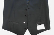 Bar Iii Mens Slim fit Button-Up Vest Medium Black Solid Stretch