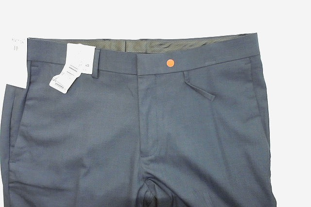 Kenneth Cole Mens Slim fit Dress Pants 34 / 30 Steel Blue Solid Stretch