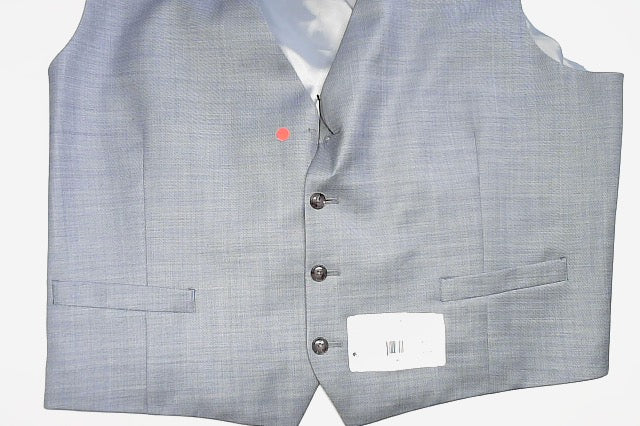 Calvin Klein Mens Slim fit Button-Up Vest XL Light Blue Solid Stretch