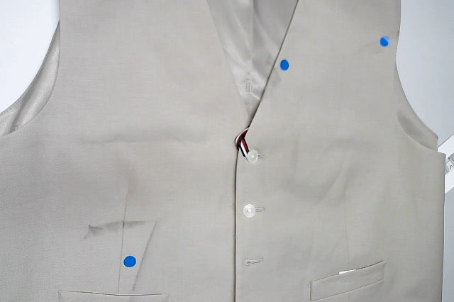 Tommy Hilfiger Mens Modern fit Button-Up Vest XL Beige Solid Stretch