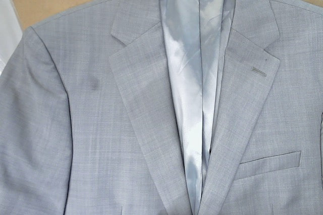 Calvin Klein Mens Slim fit Suit Jacket Blazer 40 R Light Grey Stretch Wool