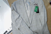 Tommy Hilfiger Mens Modern fit Sport Coat Blazer 40 R Light Grey Plaid Stretch