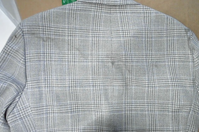 Tommy Hilfiger Mens Modern fit Sport Coat Blazer 40 R Light Grey Plaid Stretch