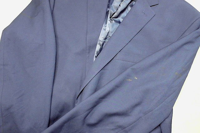 Kenneth Cole Mens Slim fit Suit Jacket Blazer 48 R Navy Blue Solid Stretch