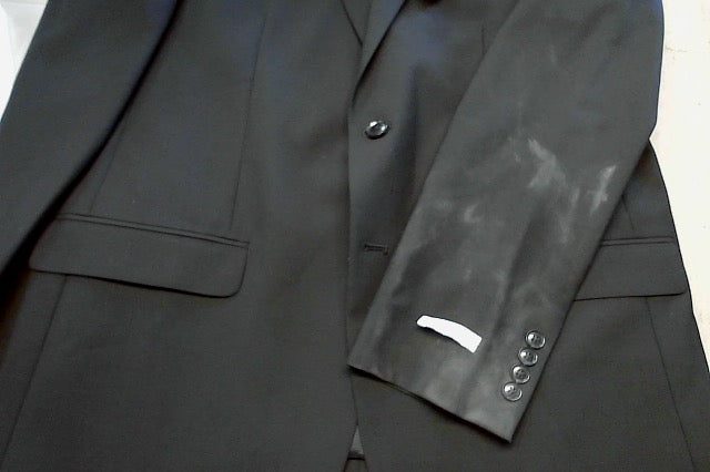 Bar Iii Mens Skinny fit Suit Jacket Blazer 44 R Black Solid Wool