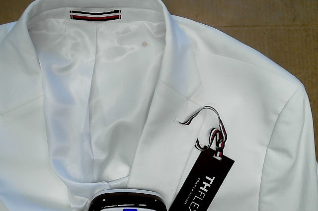 Tommy Hilfiger Mens Modern fit Sport Coat Blazer 36 R White Solid Linen