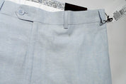 Bar Iii Mens Slim fit Linen Cotton Dress Pants 36 / 24 Blue Solid