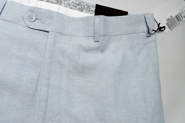 Bar Iii Mens Slim fit Linen Cotton Dress Pants 36 / 24 Blue Solid