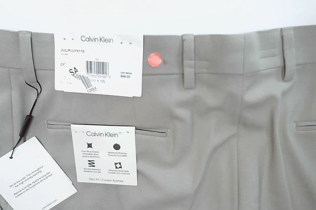 Calvin Klein Mens Slim fit Dress Pants 34 / 32 Tan Beige Solid