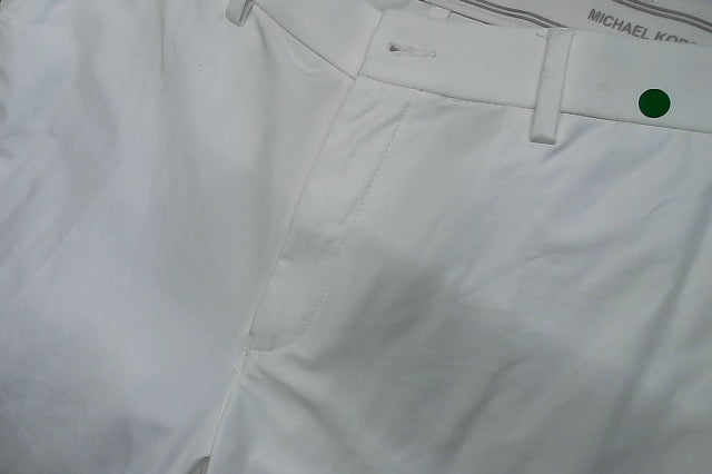Michael Kors Mens Classic fit Dress Pants 35 / 30 White Solid Stretch