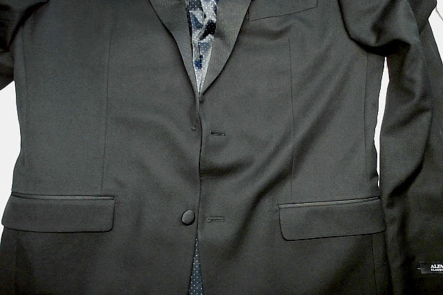 Alfani Mens Classic fit Suit Jacket Blazer 40 L Black Solid Stretch