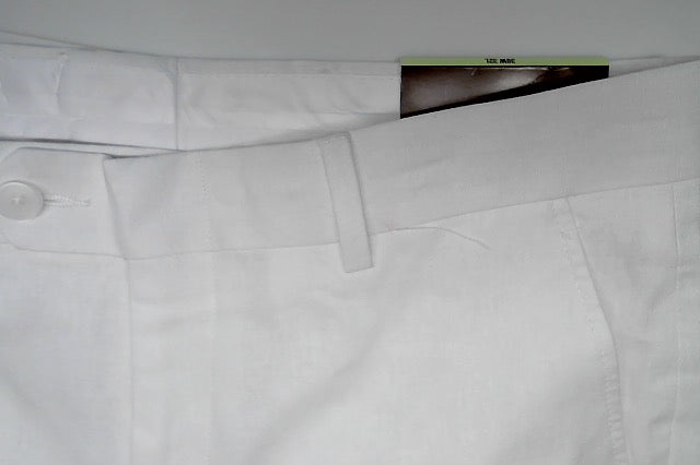 Bar Iii Mens Slim fit Dress Pants 30 / 32 White Solid Stretch Linen