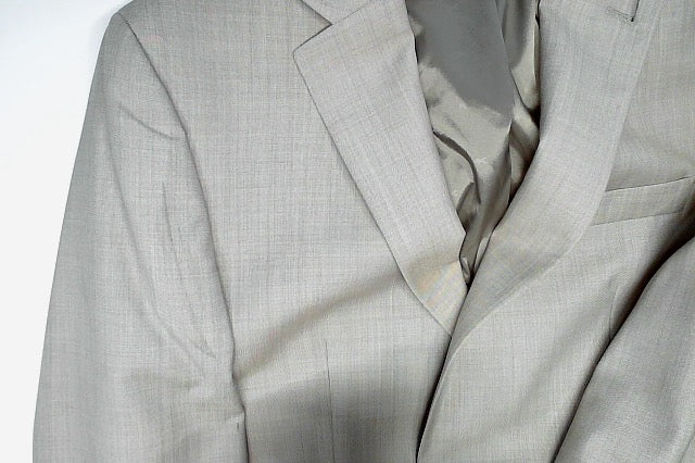 Michael Kors Mens Classic fit Suit Jacket Blazer 42 L Beige Solid Wool