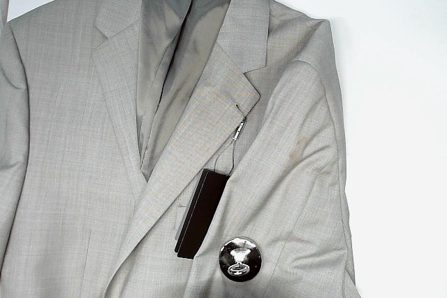 Michael Kors Mens Classic fit Suit Jacket Blazer 42 L Beige Solid Wool