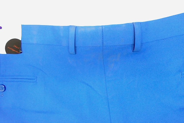 Tayion Collection Mens Classic fit Dress Pants 44 / 32 Bright Blue Solid