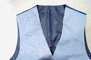 Tommy Hilfiger Mens Modern fit Button-Up Suit Vest Medium Blue Stretch
