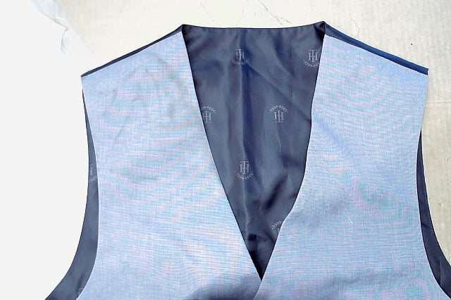 Tommy Hilfiger Mens Modern fit Button-Up Suit Vest Medium Blue Stretch