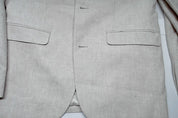 Bar Iii Mens Slim fit Suit Jacket Blazer 38 R Beige Solid Linen