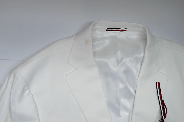 Tommy Hilfiger Mens Modern fit Sport Coat Blazer 46 R White Solid Linen