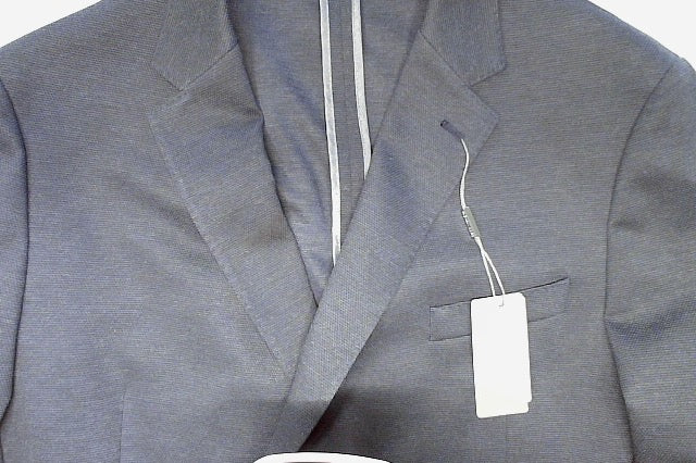 Michael Kors Mens Classic fit Double Breasted Sport Coat Blazer 48 L Blue Solid