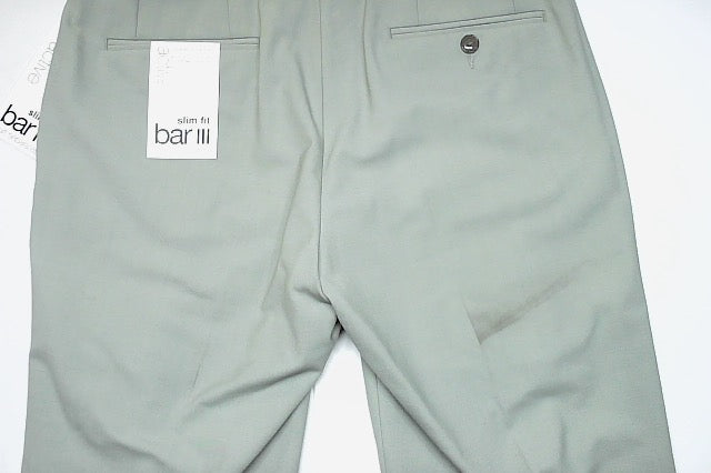 Bar Iii Mens Slim fit Dress Pants 30 / 32 Light Green Solid Wool
