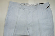 Bar Iii Mens Slim fit Dress Pants 32 / 32 Light Blue Solid Stretch Linen