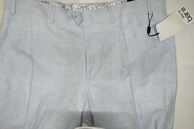 Bar Iii Mens Slim fit Dress Pants 36 / 32 Light Blue Solid Stretch Linen