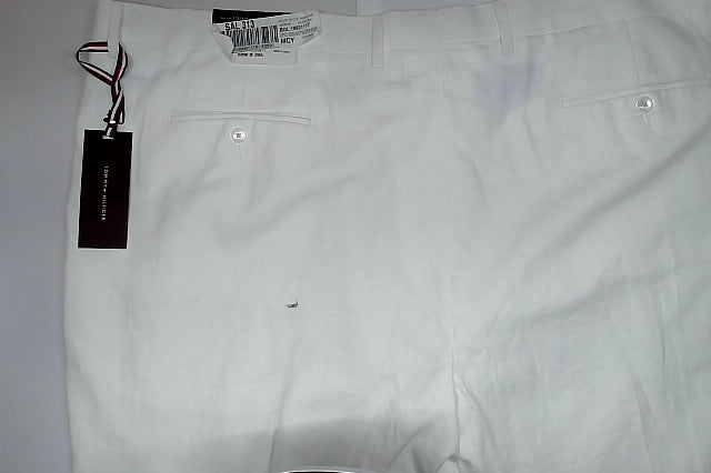 Tommy Hilfiger Mens Modern fit Dress Pants 50 / 30 White Solid Linen