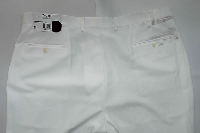 Tayion Mens Classic fit Dress Pants 38 / 34 White Solid