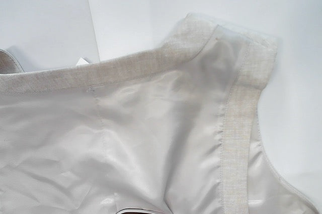 Bar Iii Mens Slim fit Button-Up Suit Vest Medium Beige Linen