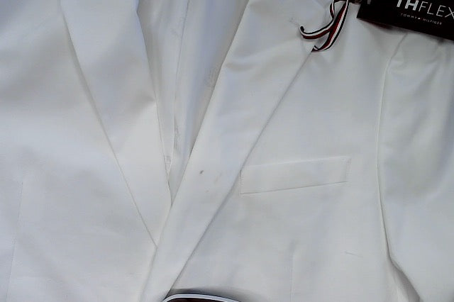Tommy Hilfiger Mens Modern fit Suit Jacket Blazer 46 R White Solid Stretch