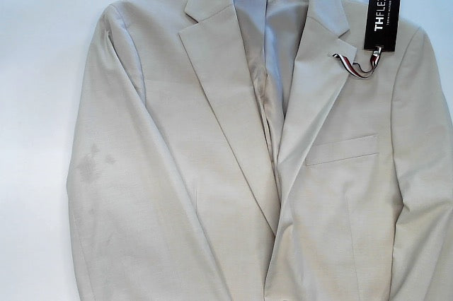 Tommy Hilfiger Mens Modern fit Suit Jacket Blazer 38 L Beige Solid Stretch