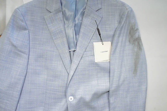 Calvin Klein Mens Slim fit Sport Coat Blazer 40 R Light Blue Solid