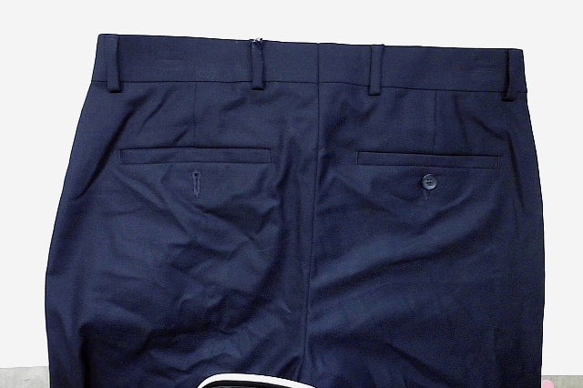 Kenneth Cole Mens Slim fit Dress Pants 30 / 30 Navy Blue Solid