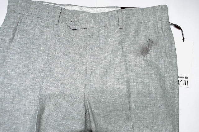Bar Iii Mens Slim fit Dress Pants 32 / 30 Sage Green Solid Stretch Linen