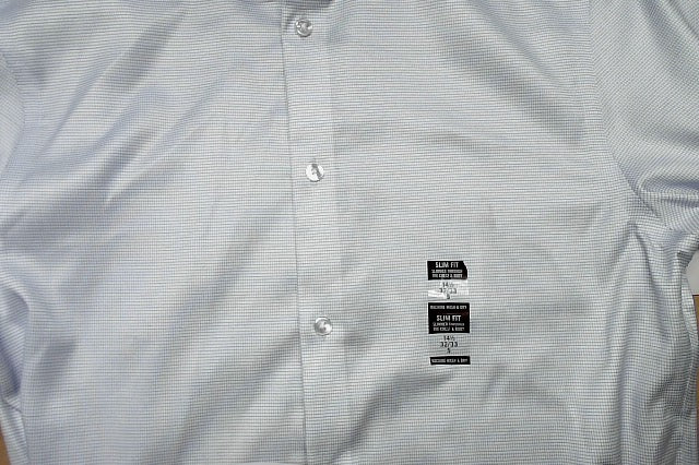 Calvin Klein Mens Slim fit Dress Shirt Small 14.5 in 32-33 Blue Check