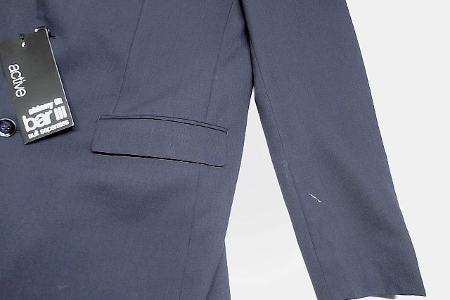 Bar III Mens Extra-Slim fit Suit Jacket Blazer 42 L Navy Blue Solid Wool