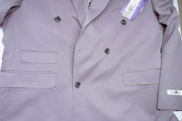 Tayion Collection Men Classic fit Double Breasted Suit Jacket Blazer 42 S Purple