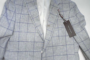 Tommy Hilfiger Mens Classic fit Sport Coat Blazer 36 R Light Blue Plaid Linen