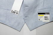Bar Iii Mens Slim fit Button-Up Suit Vest Medium Blue Linen